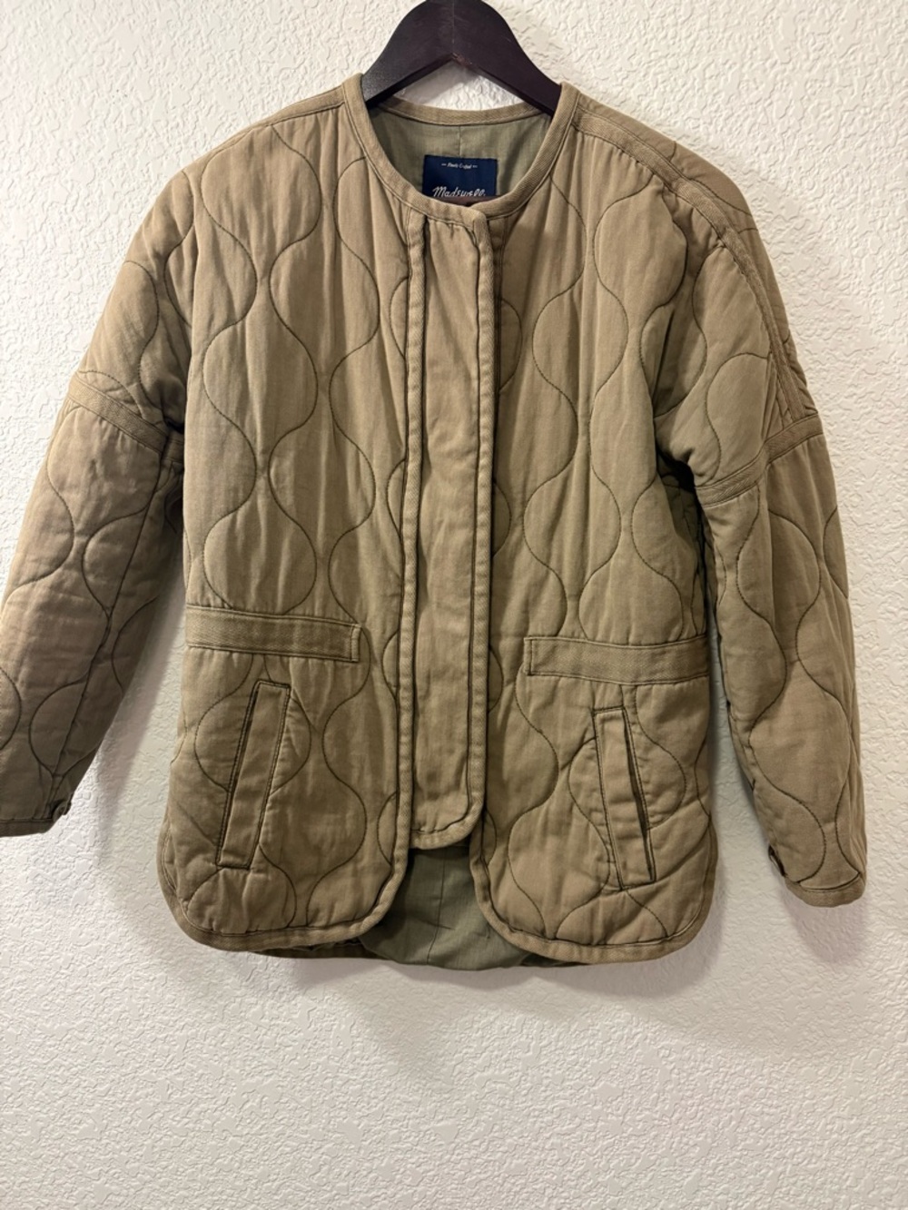 Madewell Quilted Jacket in Olive Green
